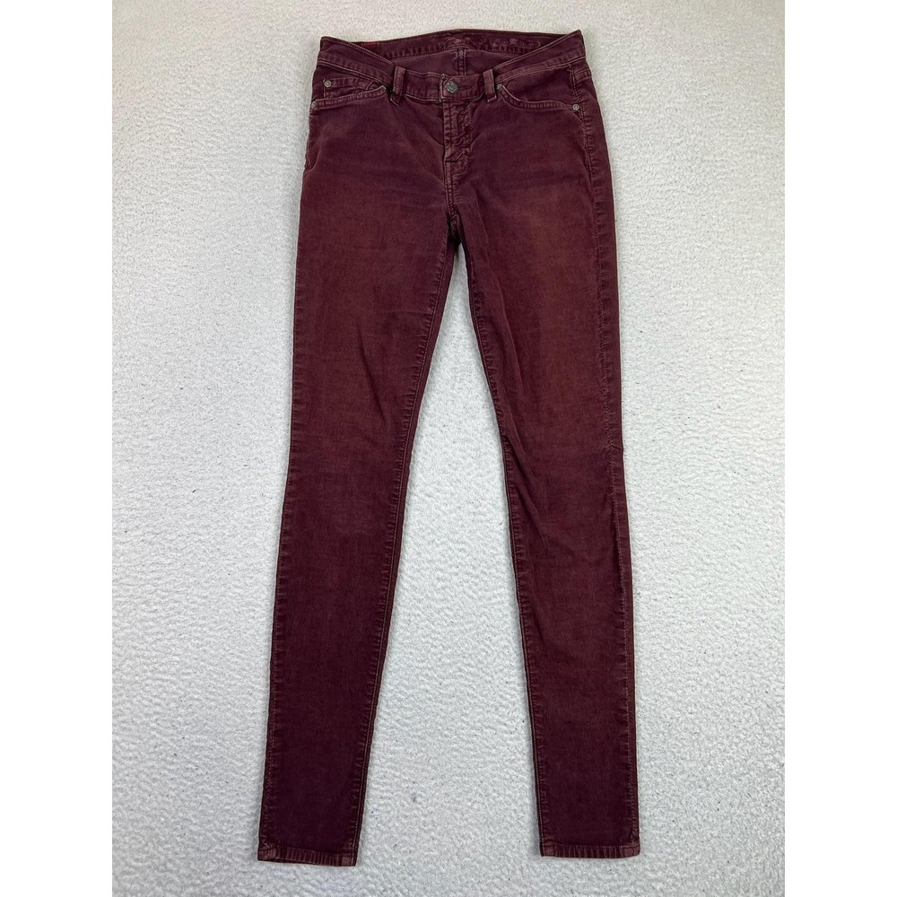 7 For All Mankind Corduroy Jeans Womens 27 Purple Gwenevere Skinny Stretch
